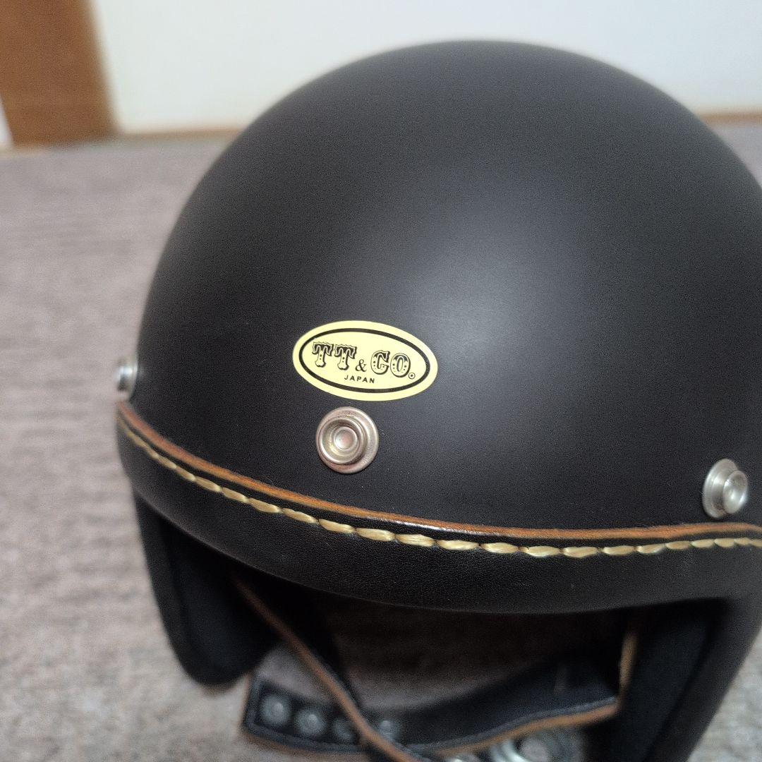 TT&CO.スーパーマグナム レザーリムショットスモールジェットヘルメット