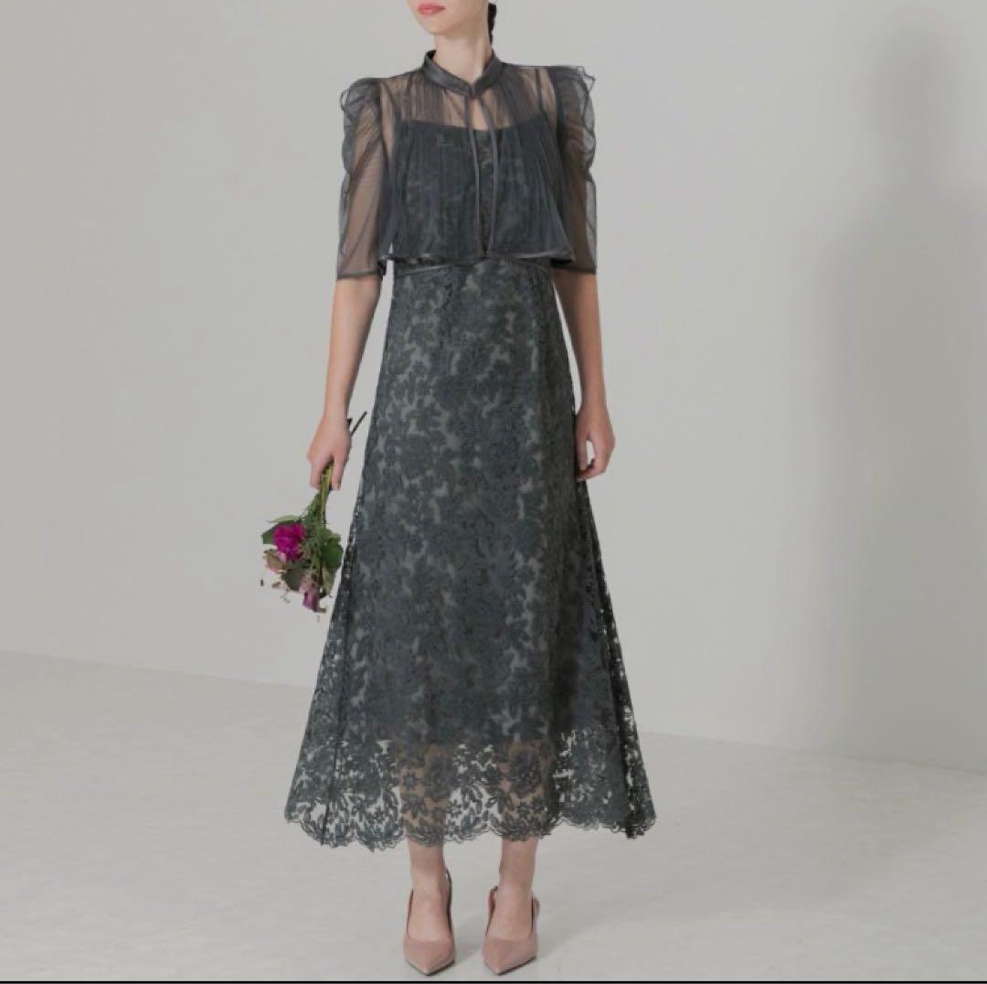 Leja ボレロ　ワンピース　セットアップ　ドレス セット 結婚式　グレー　S
