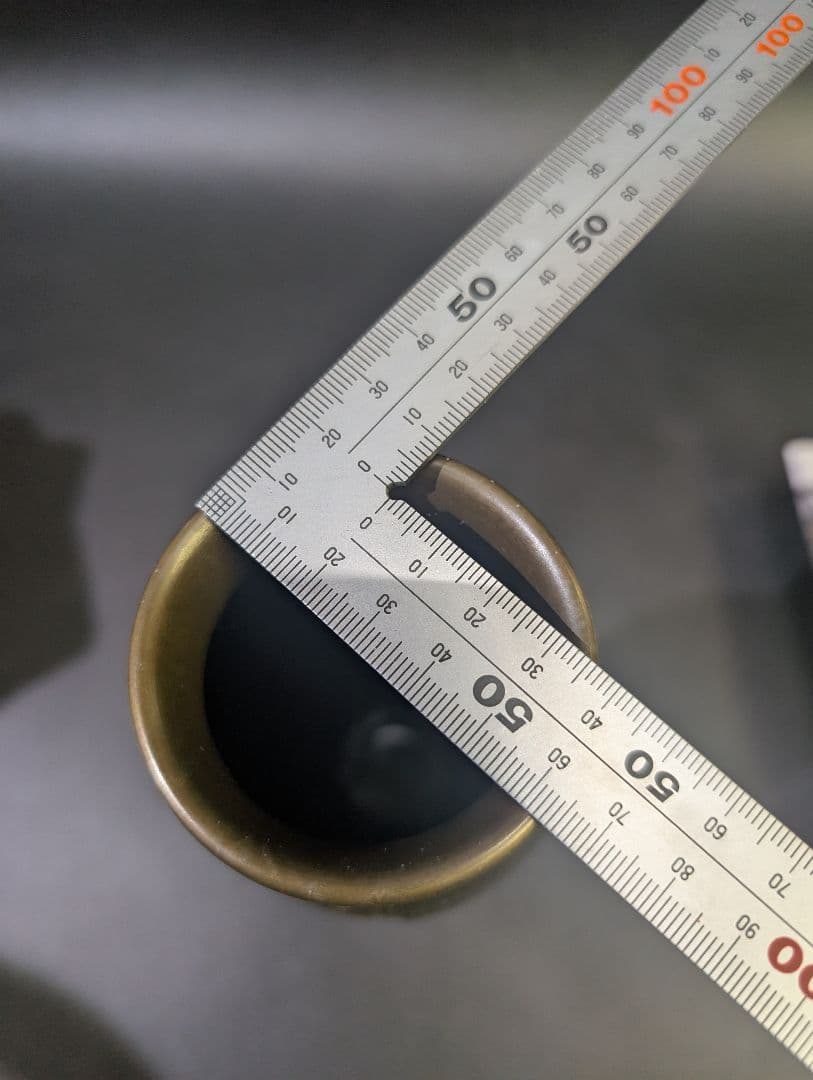 華道具 鋳師 金森浄栄 花入 唐銅花入瓢 共箱 唐銅 在銘 惺斎好 茶道 未使用