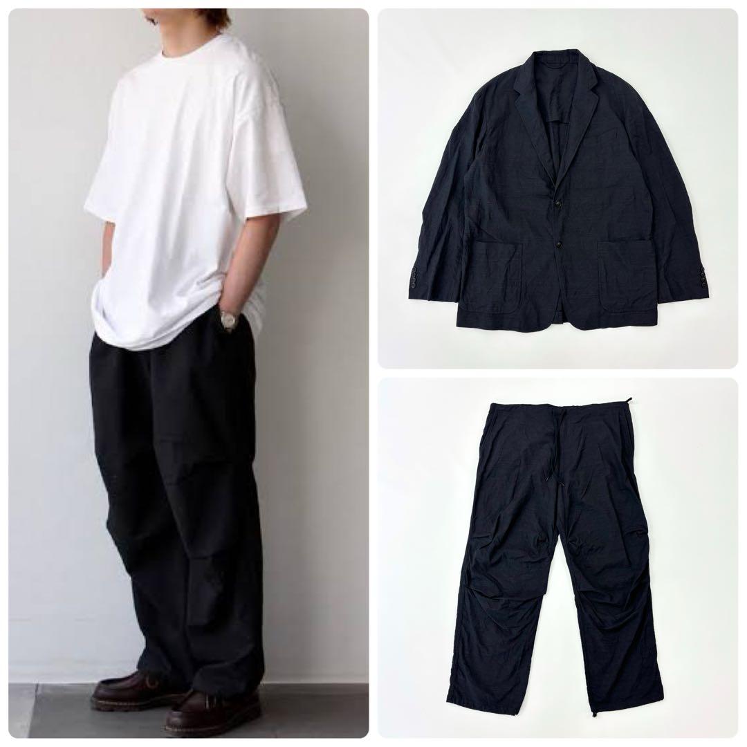 21ss コモリ セット アップ ウール ジャケット ウール ニータック パンツ