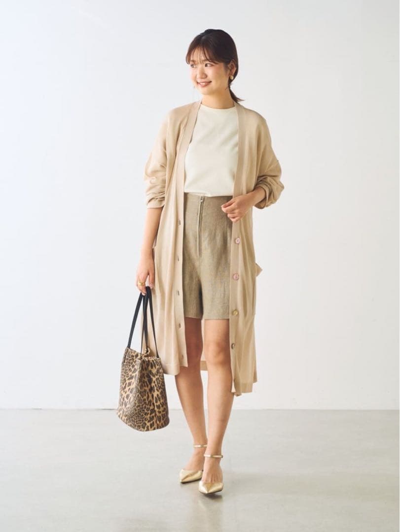 【美品】Whim Gazette リネンハイウエストショートパンツ