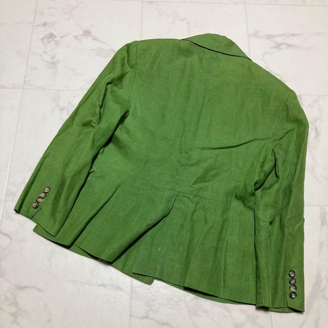 超希少　エルメス　スカートスーツ　サマースーツ　ダブルブレスト　リネン　40