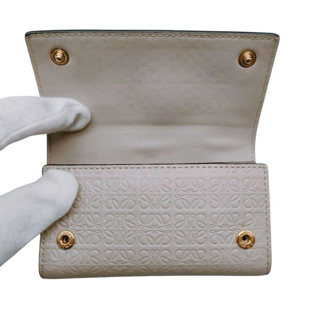 ロエベ　6連キーケース　リピートアナグラム　ベージュ　ライトオーツ