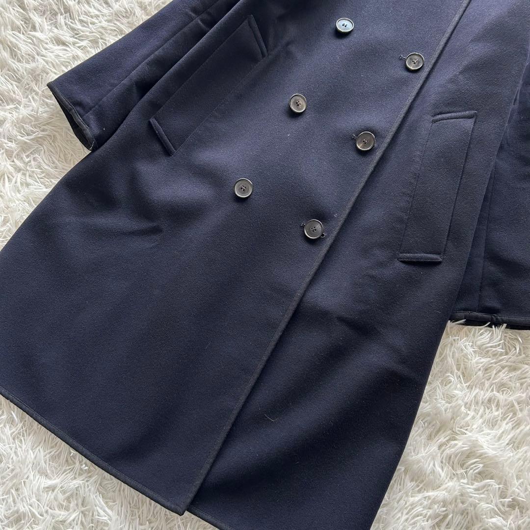 【美品】マッキントッシュ　ダブル　ロングコート　ウール　ロング丈　ネイビー　M