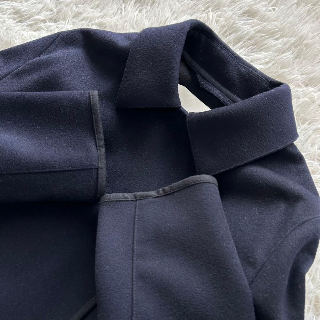 【美品】マッキントッシュ　ダブル　ロングコート　ウール　ロング丈　ネイビー　M