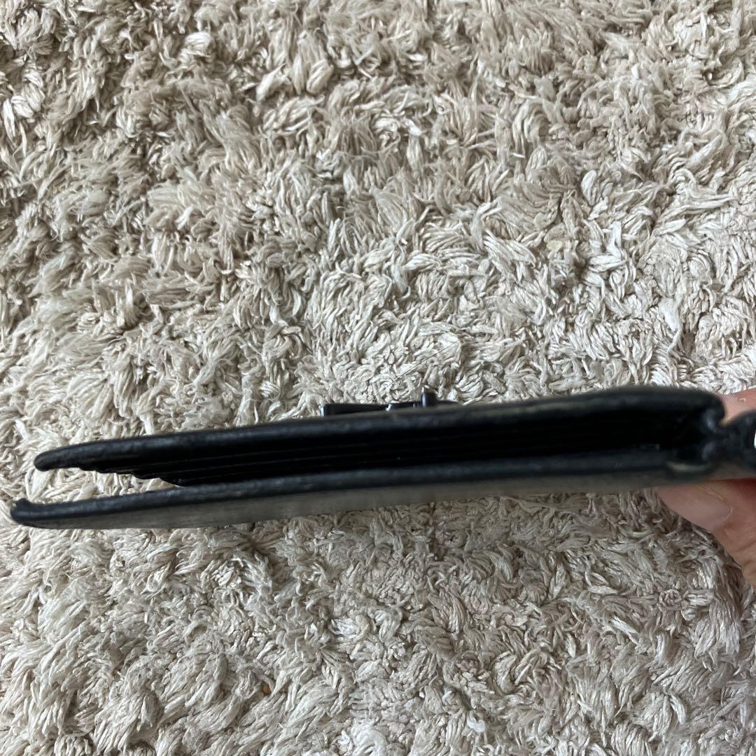 【美品✨】サンローラン レザー マネークリップ YSLロゴ　財布　クロコ　型押し