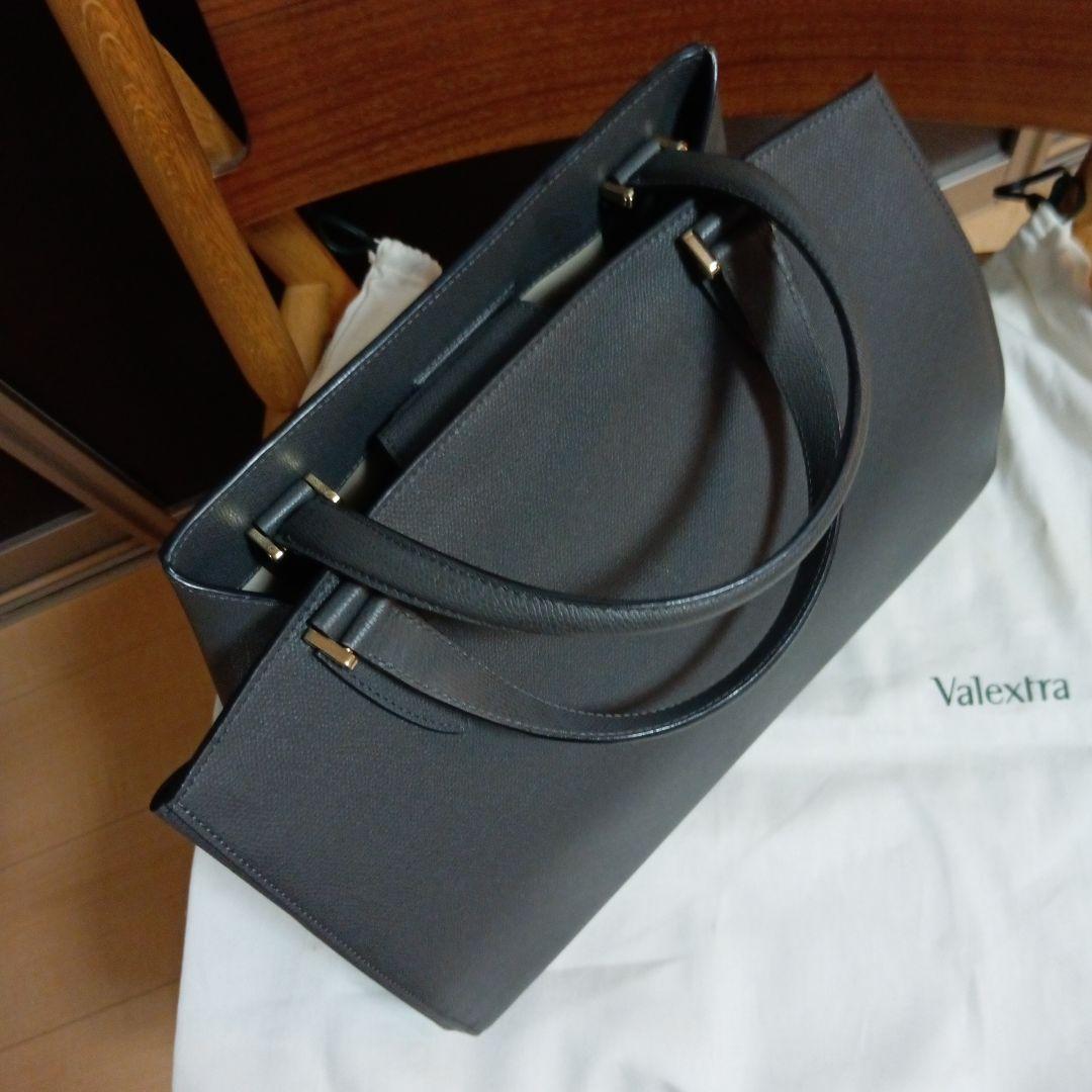 Valextra グレー レザー トートバッグ