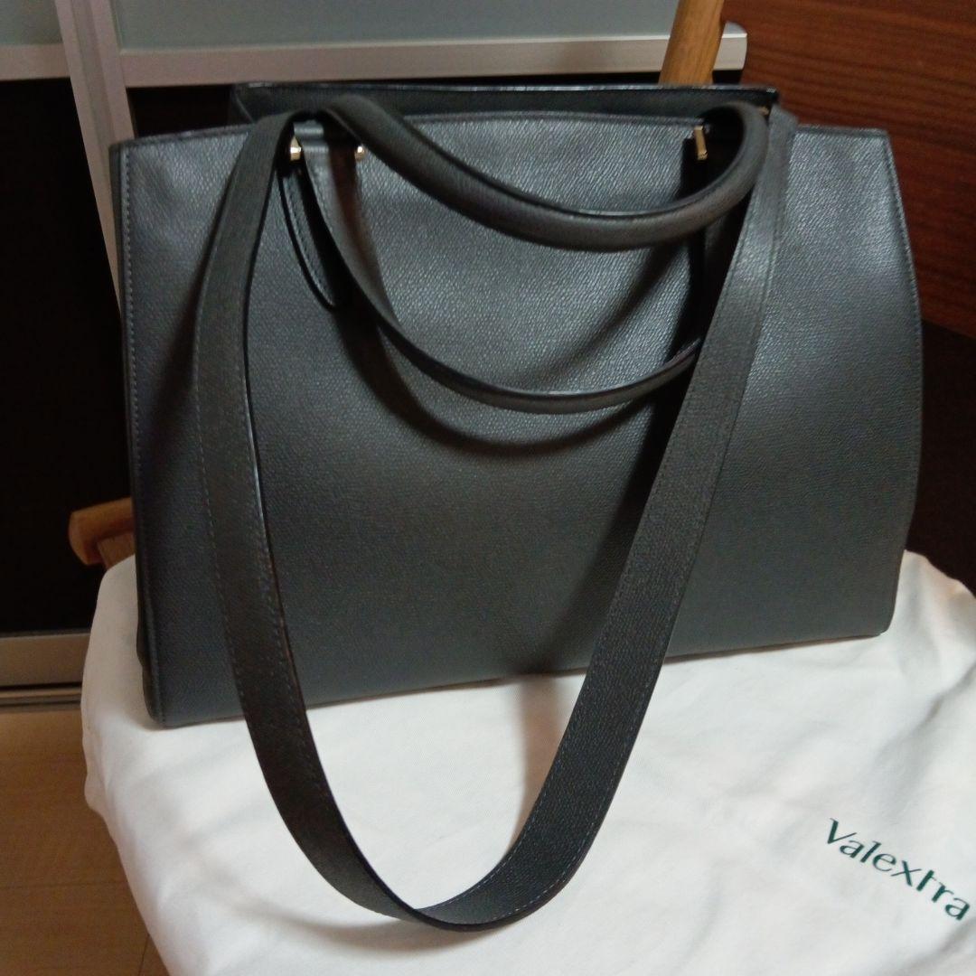 Valextra グレー レザー トートバッグ