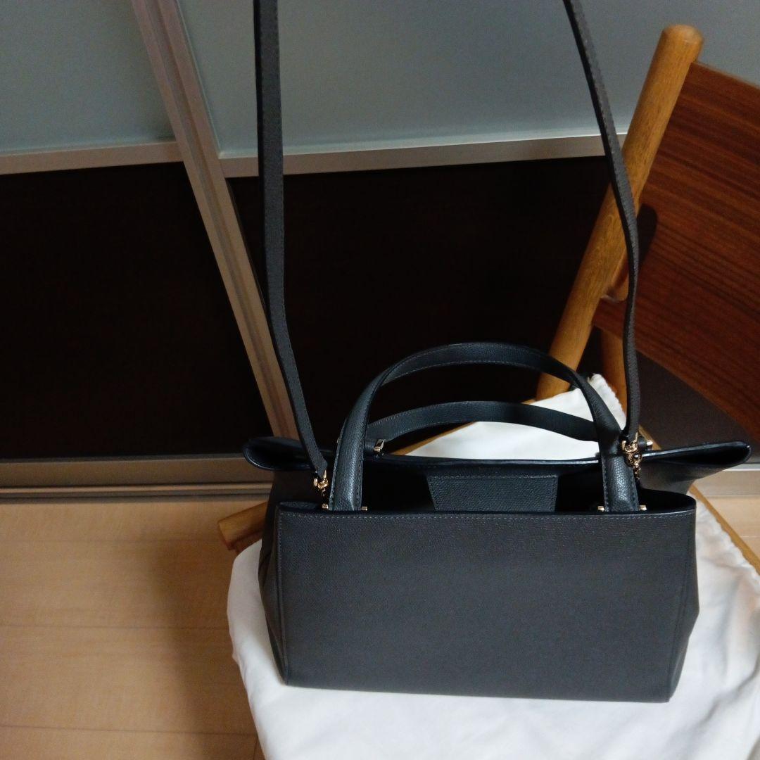 Valextra グレー レザー トートバッグ