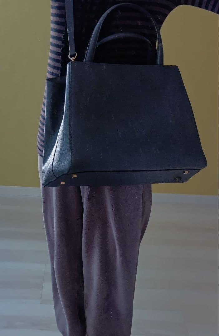 Valextra グレー レザー トートバッグ