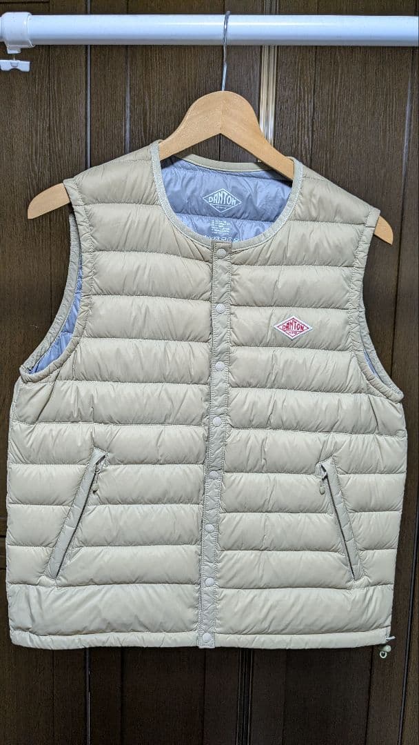 DANTON ベージュ キルティングダウンベスト サイズ36(Sサイズ相当)