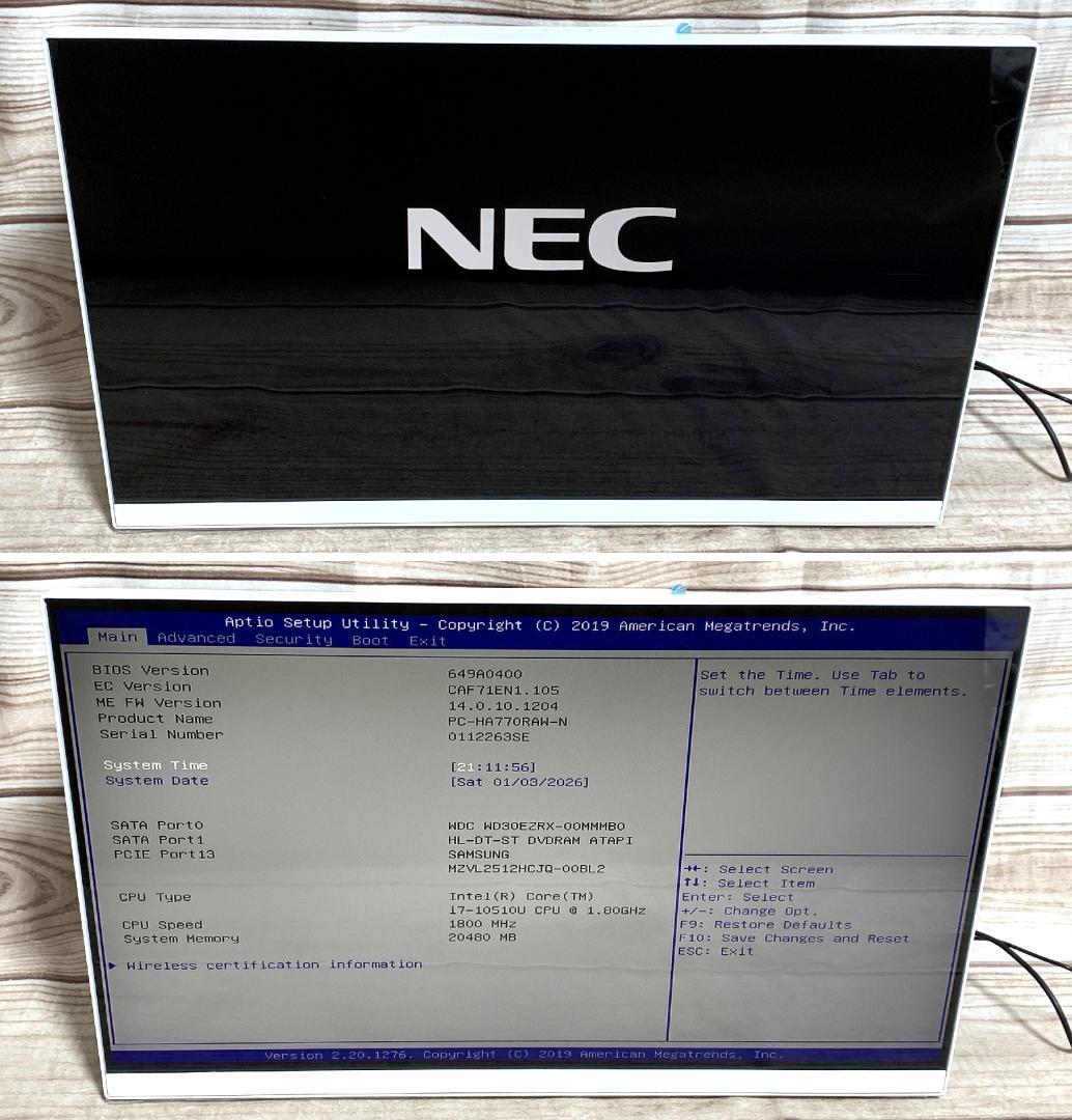 LAVIE 10世代 i7 /M.2+3.0TB/20GBメモリ/Win11