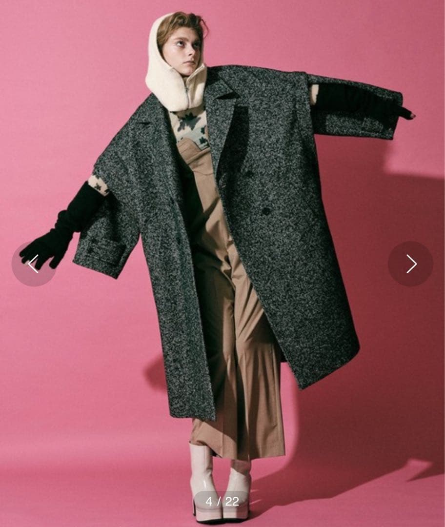 MAISON SPECIAL 2WAYスリットオーバーコート　BLK