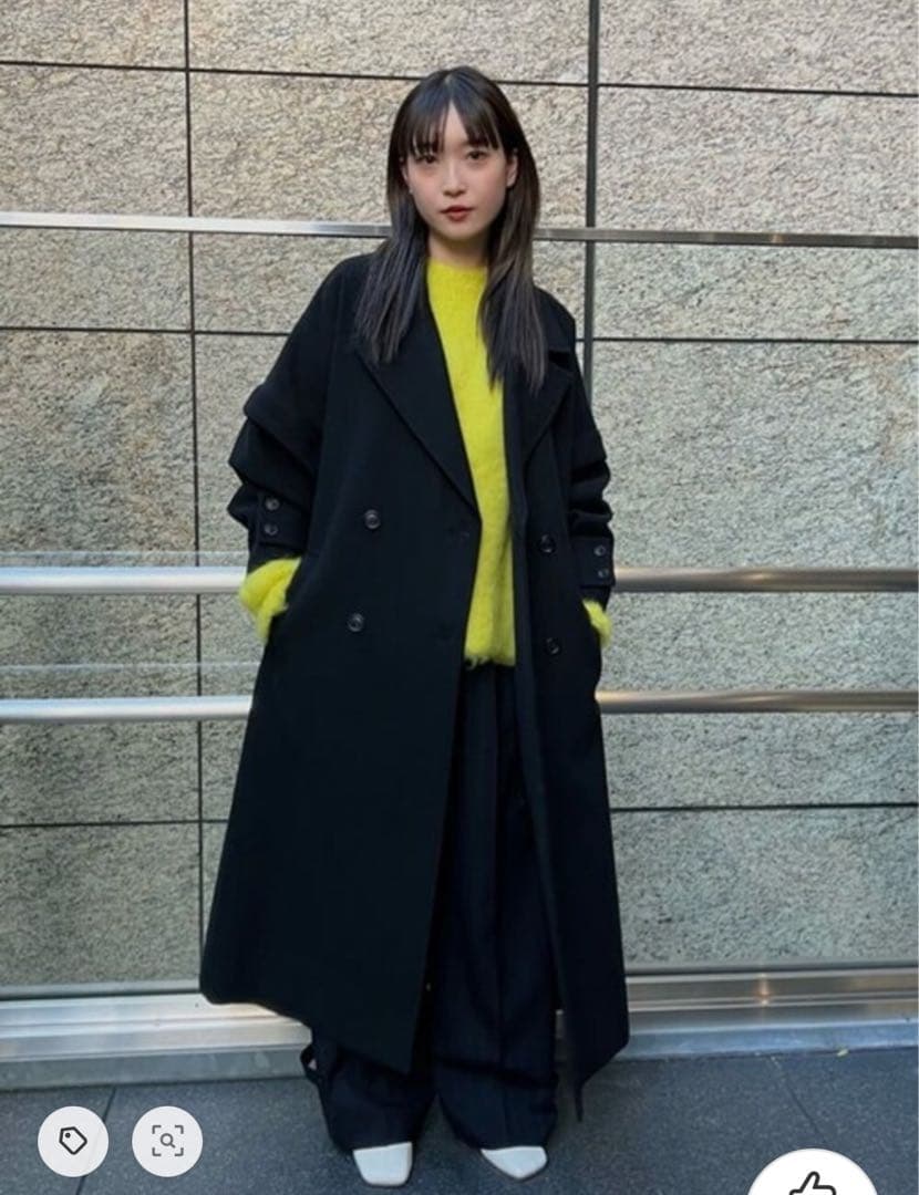 MAISON SPECIAL 2WAYスリットオーバーコート　BLK