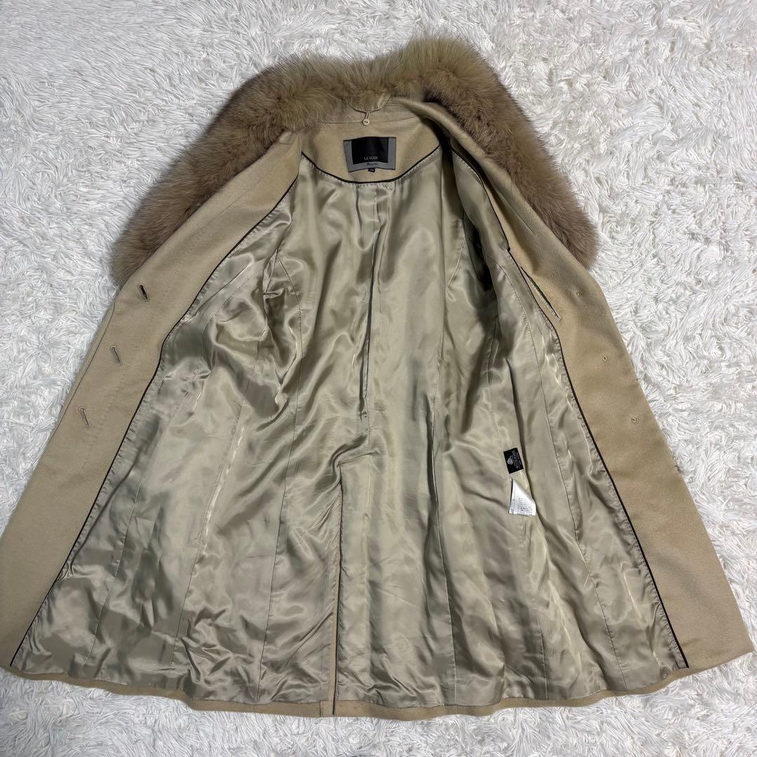極美品/カシミヤ100％✨ルスーク チェスターコート フォックスファー 2way
