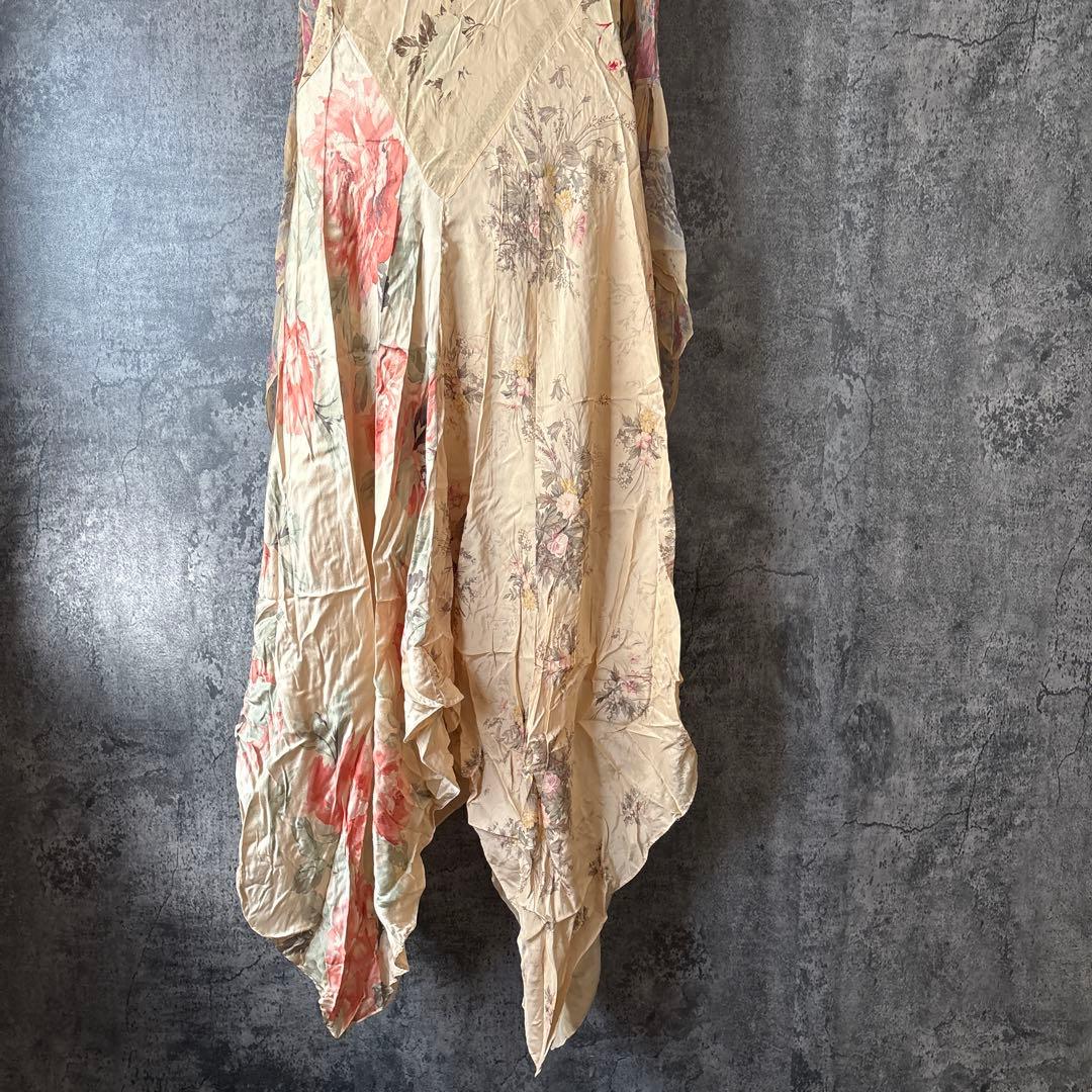 ⭐︎190 RALPH LAUREN ラルフローレン シルク ドレス 総柄 花