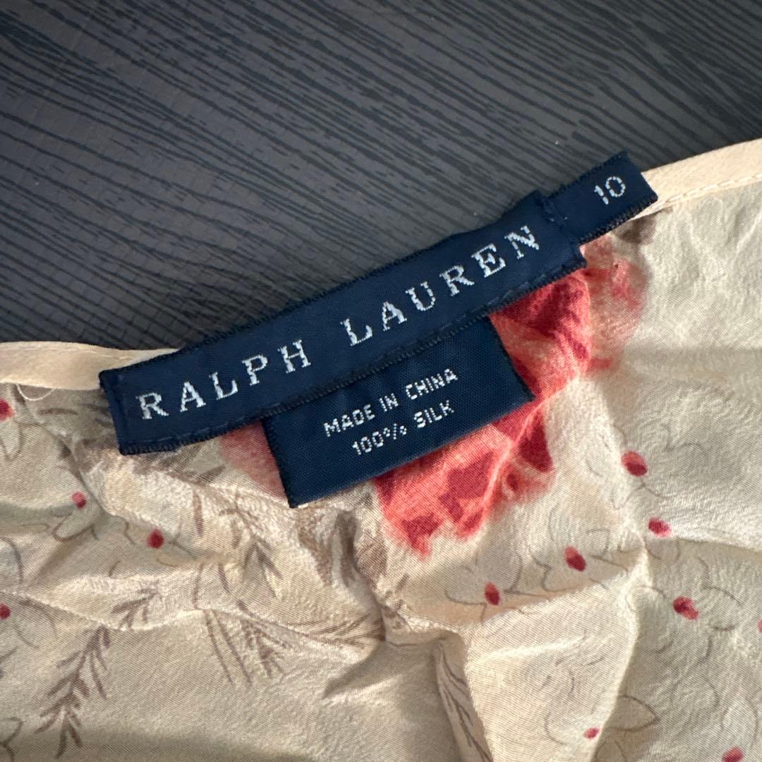 ⭐︎190 RALPH LAUREN ラルフローレン シルク ドレス 総柄 花