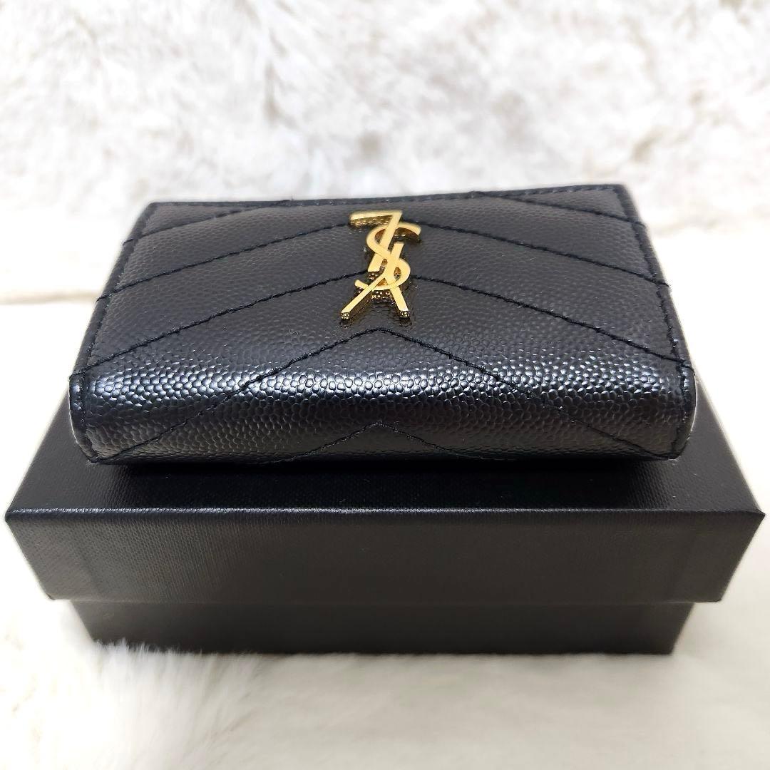 ✨未使用級　付属品完備✨サンローラン　キーケース　4連　カサンドラ　キャビア　黒