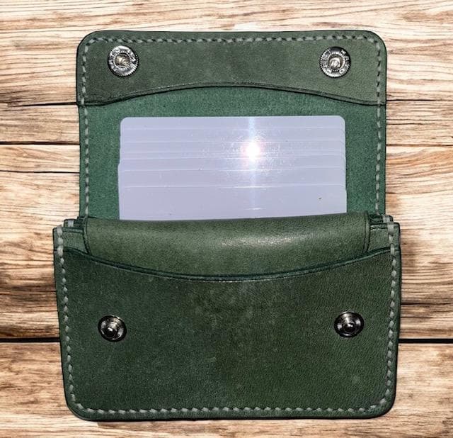 kiyo コンパクトウォレットイタリアンレザー（保証タグ付）Green深緑