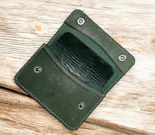 kiyo コンパクトウォレットイタリアンレザー（保証タグ付）Green深緑