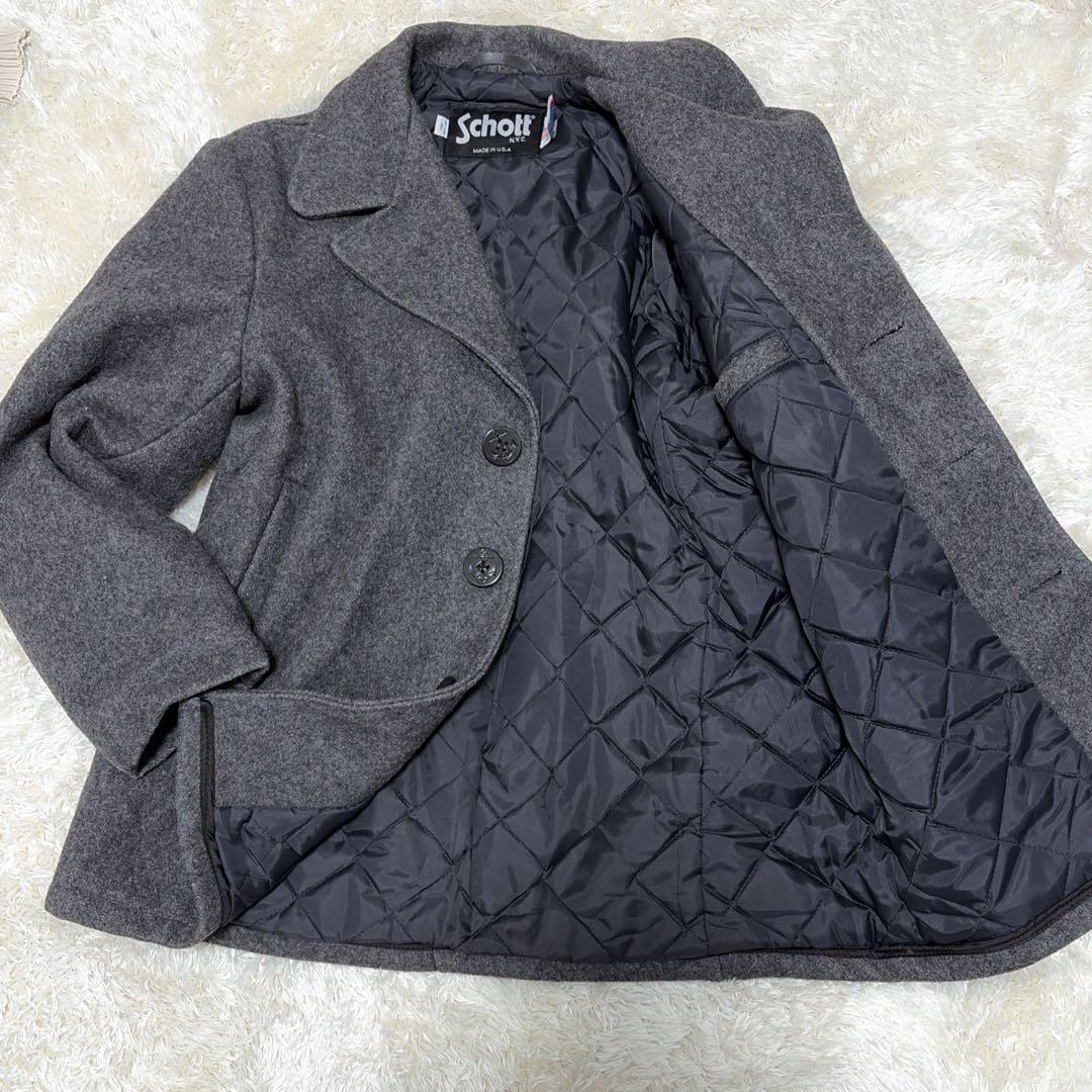 Schott ショット US740 ウール ピーコート グレー USA製　40