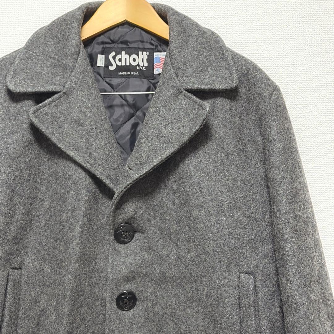 Schott ショット US740 ウール ピーコート グレー USA製　40