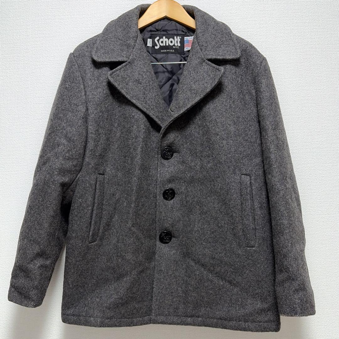 Schott ショット US740 ウール ピーコート グレー USA製　40