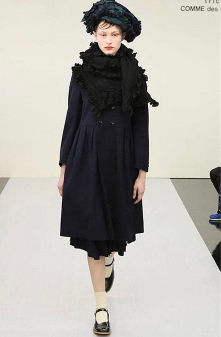 archive ウール縮絨フリルマフラー ポケット 黒