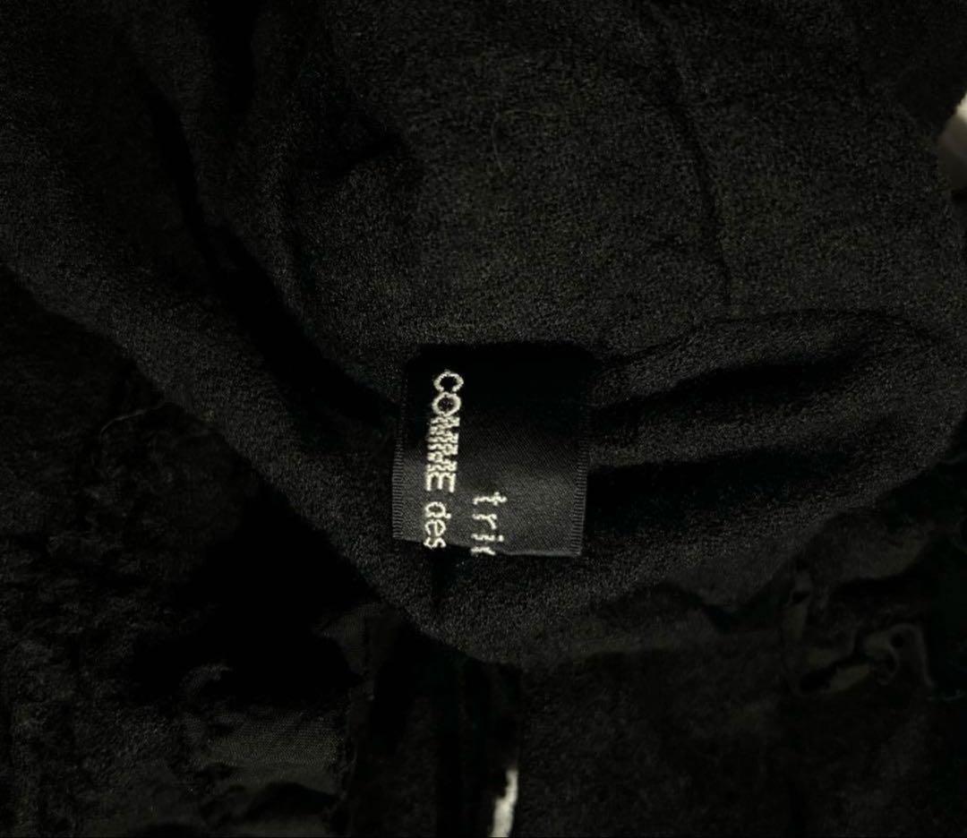 archive ウール縮絨フリルマフラー ポケット 黒