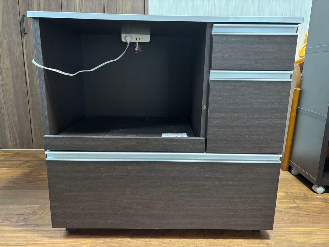 ★007★【送料込み】ニトリ　レンジボード・レンジ台 ダークブラウン