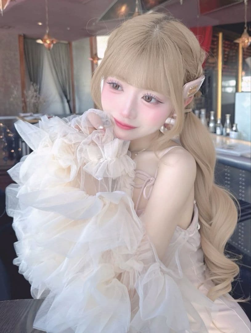 Darich ダーリッチ ボリュームスリーブチュールロングドレス