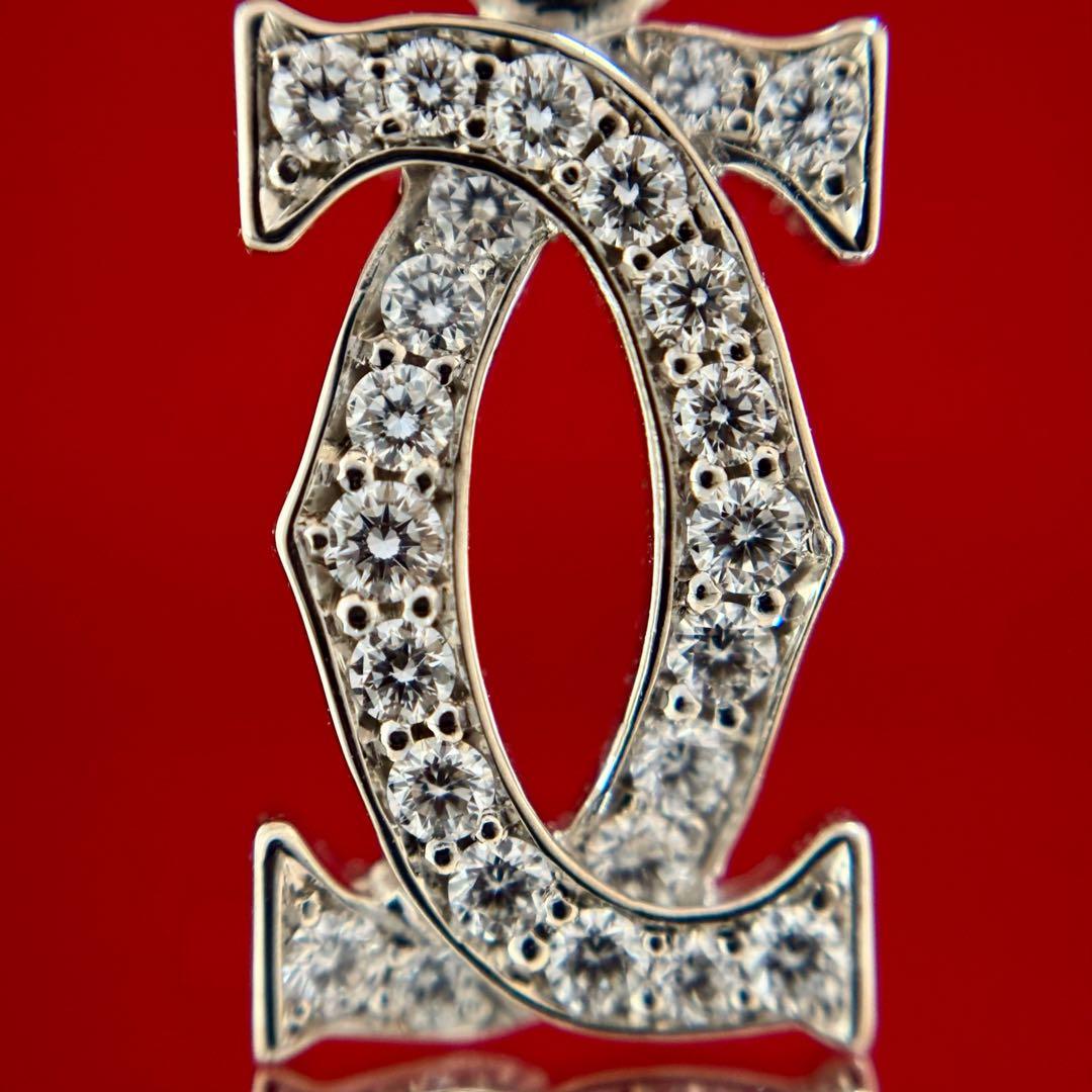 カルティエ 2C ダイヤ チャーム 750 K18WG ペンダントトップ