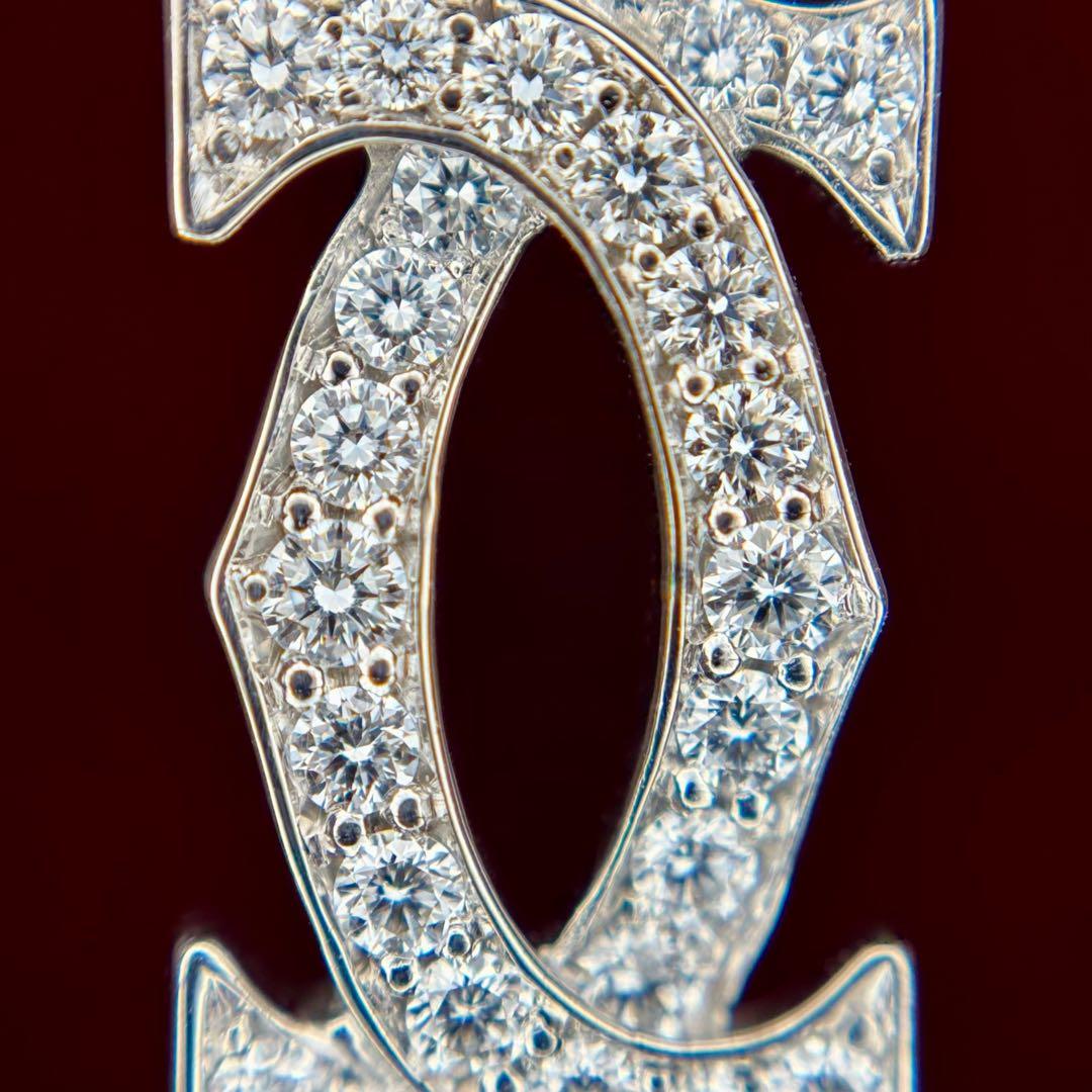 カルティエ 2C ダイヤ チャーム 750 K18WG ペンダントトップ