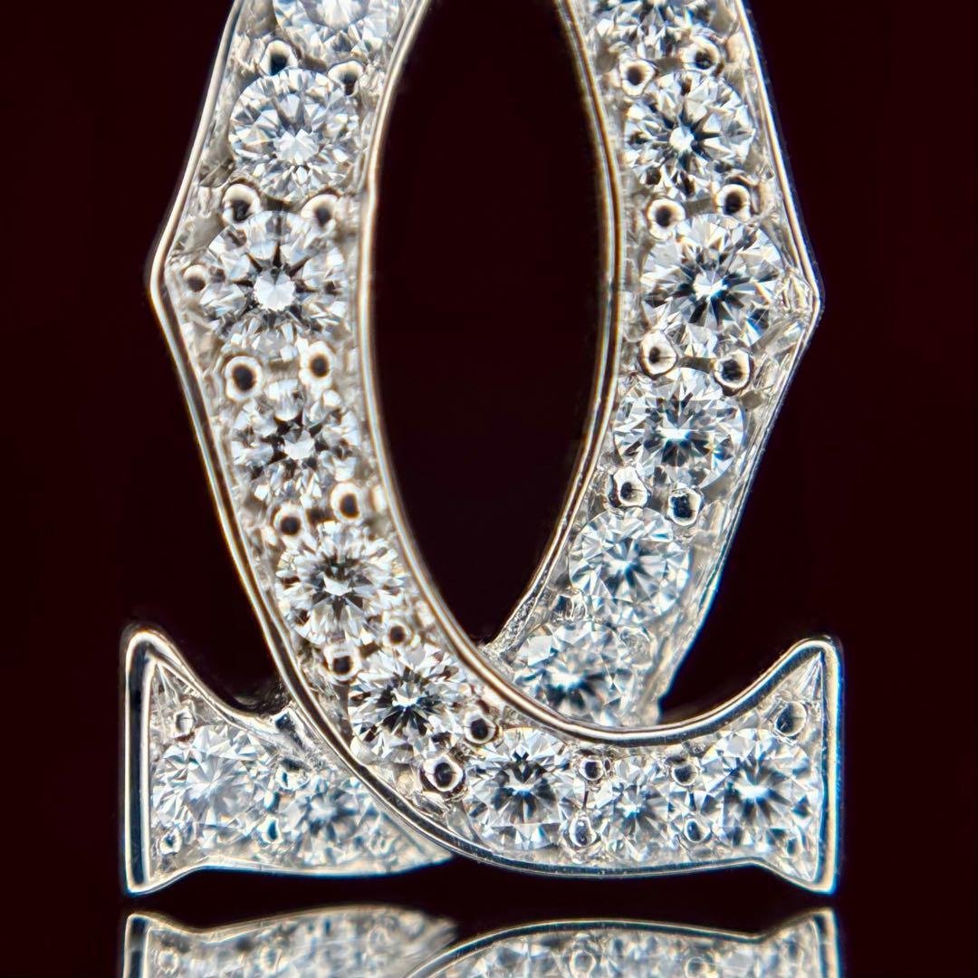 カルティエ 2C ダイヤ チャーム 750 K18WG ペンダントトップ