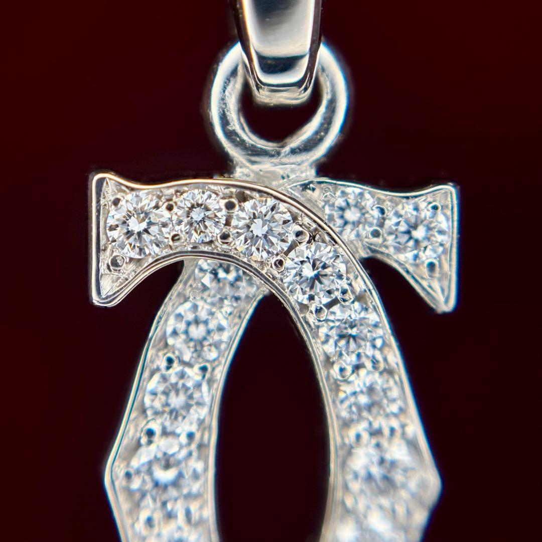 カルティエ 2C ダイヤ チャーム 750 K18WG ペンダントトップ