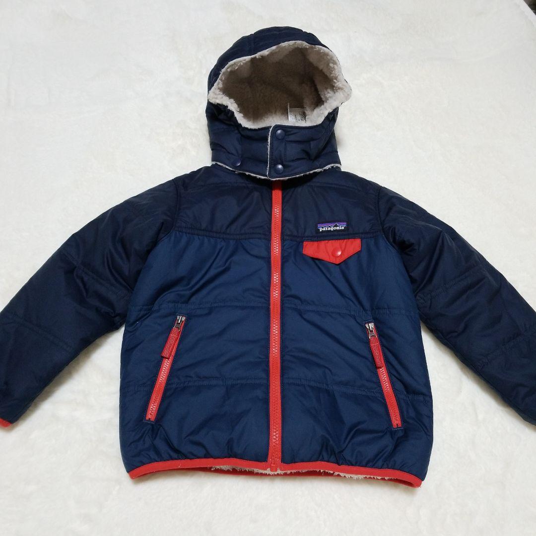 5T　パタゴニア　リバーシブル　フリース　ボア　ジャケット　ネイビー