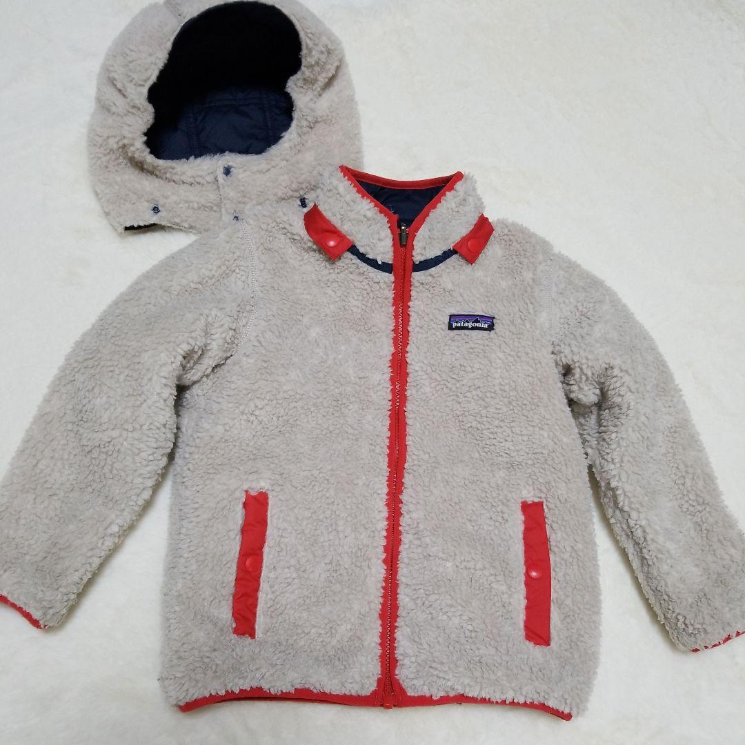 5T　パタゴニア　リバーシブル　フリース　ボア　ジャケット　ネイビー