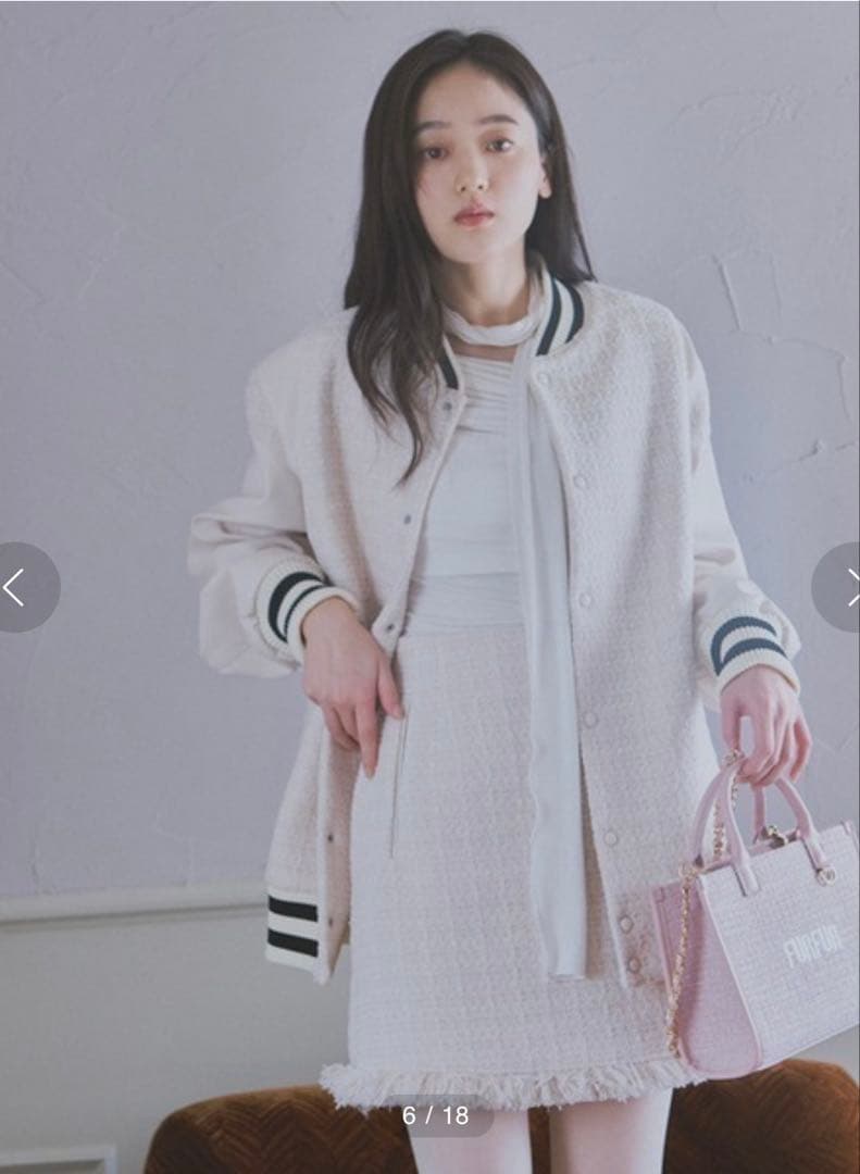 最終値下げ！未使用品 furfur ツイードスタジャン タグ付き