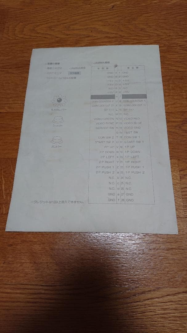 魔法大作戦　純正インストカードと取扱説明書　アーケード基板用