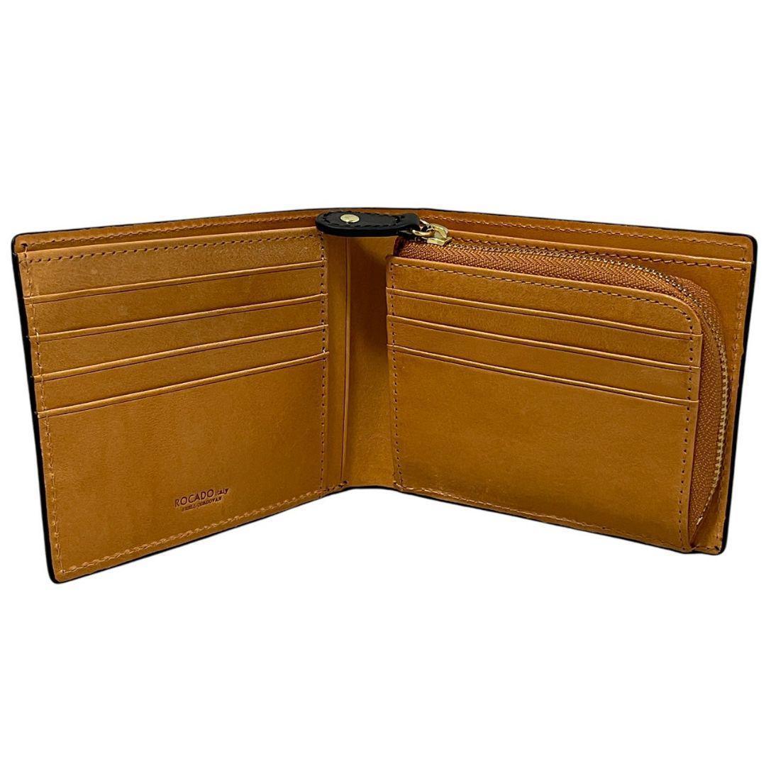【新品】ROCADO ロカド シェルコードバン 二つ折り財布 馬革 ブラック