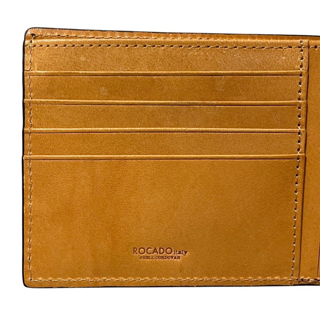 【新品】ROCADO ロカド シェルコードバン 二つ折り財布 馬革 ブラック