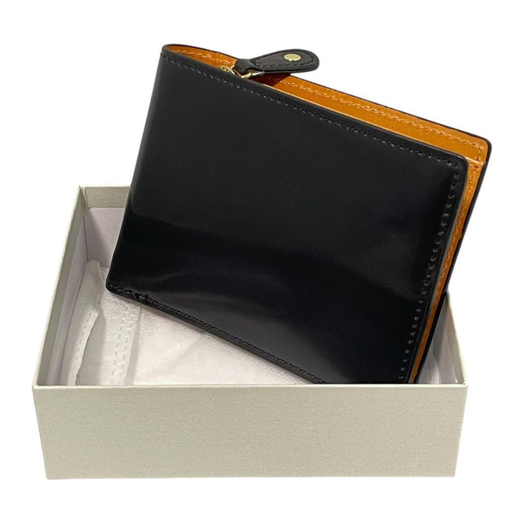 【新品】ROCADO ロカド シェルコードバン 二つ折り財布 馬革 ブラック