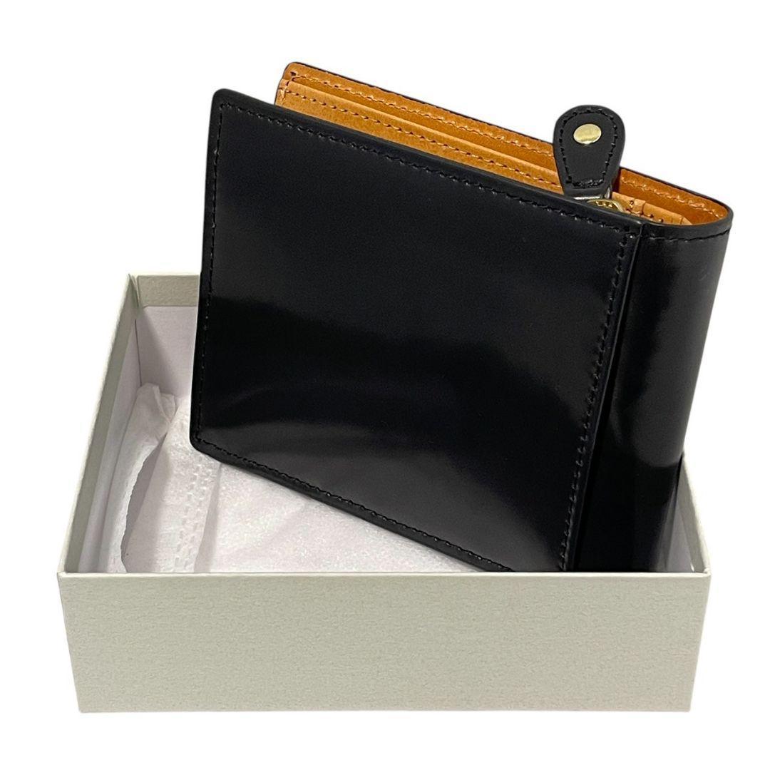 【新品】ROCADO ロカド シェルコードバン 二つ折り財布 馬革 ブラック