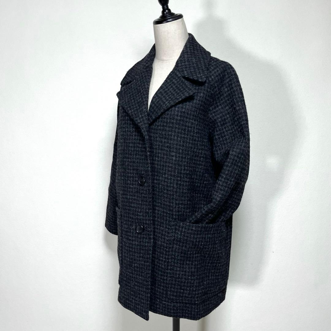 マーガレットハウエル ハリスツイード チェスターコート 格子柄 ウール I