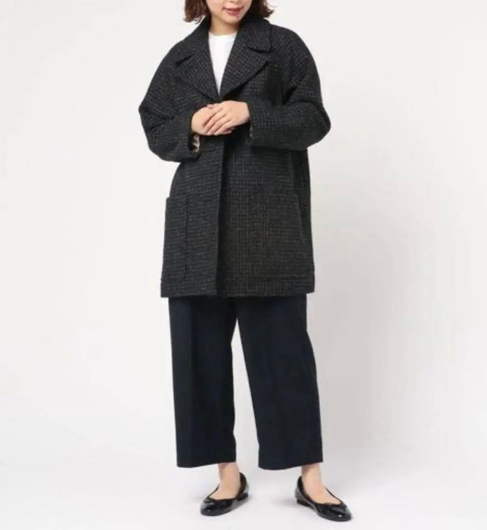 マーガレットハウエル ハリスツイード チェスターコート 格子柄 ウール I