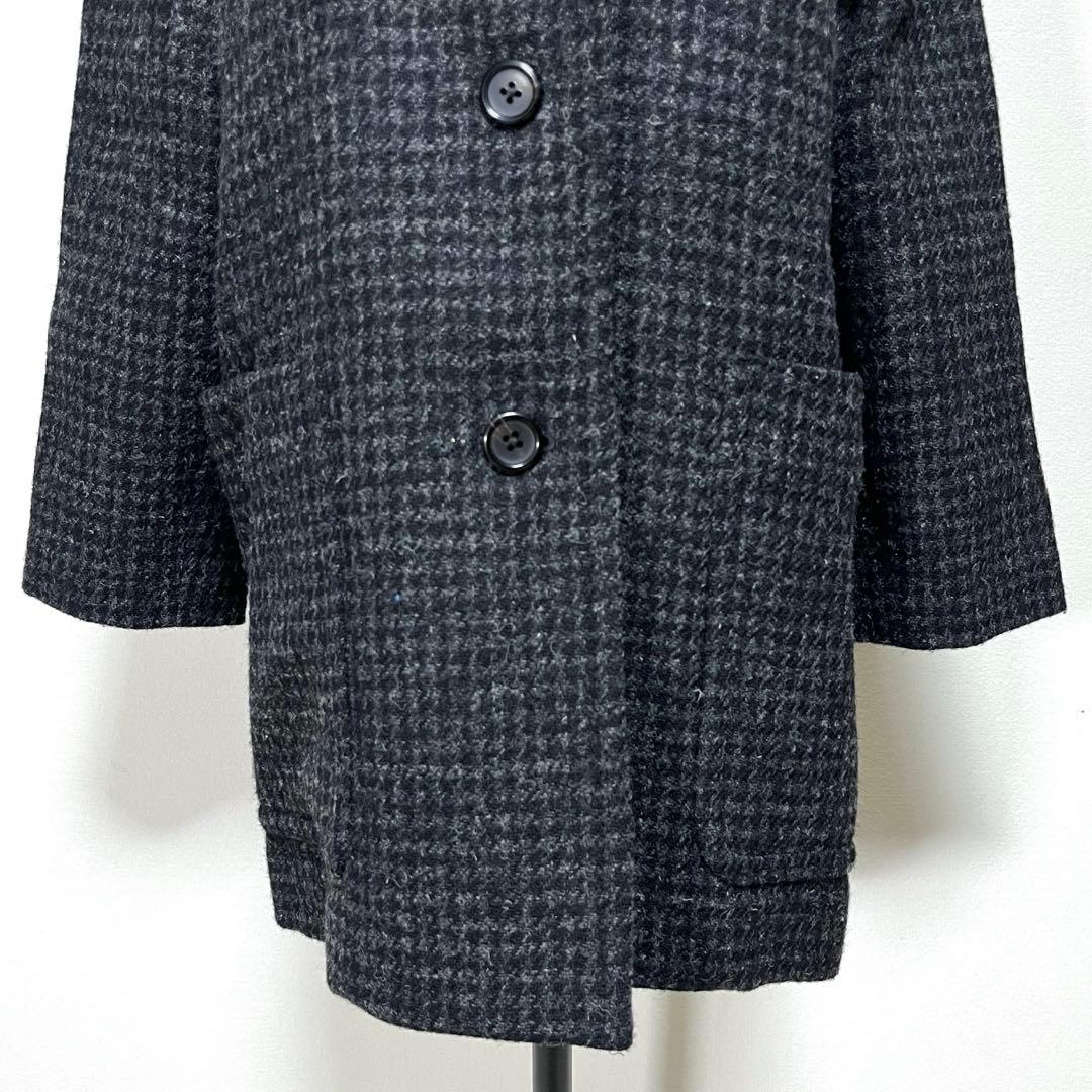 マーガレットハウエル ハリスツイード チェスターコート 格子柄 ウール I