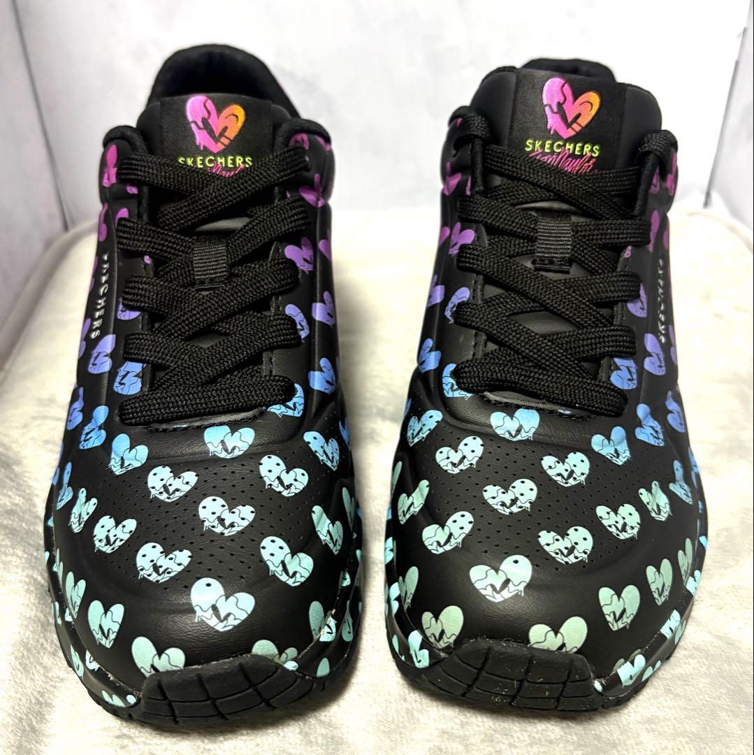 新品激レアスケッチャーズ24.5コラボスニーカーカラフルハート UNOエアソール