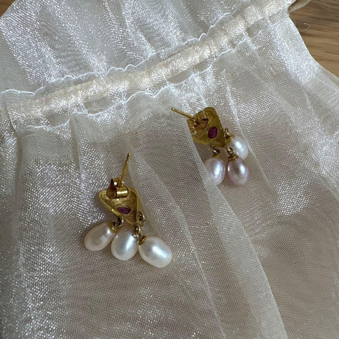 18k 淡水パールピアス