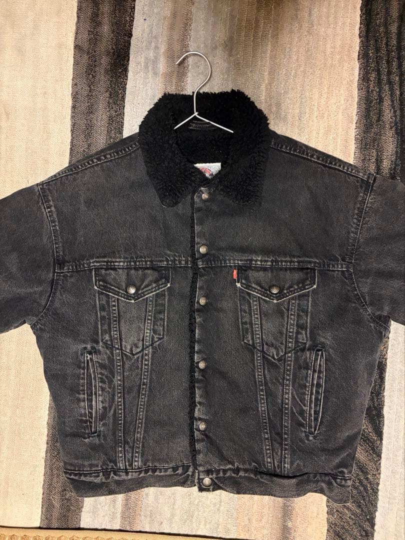 Levi's ボア ブラックデニムジャケット ヴィンテージ M 90s