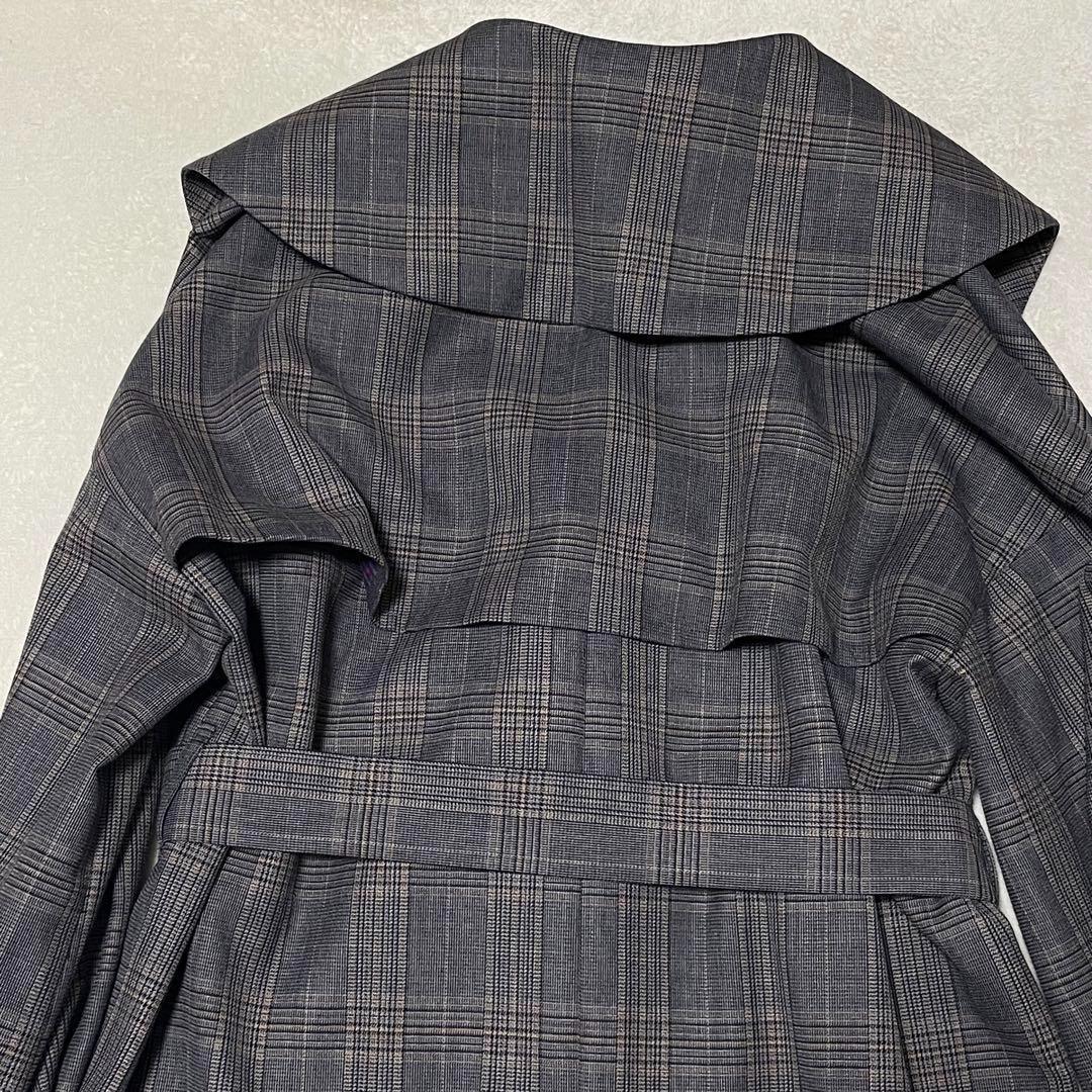 687 希少•新品nagonstansトレンチコート チェック柄 グレー 38
